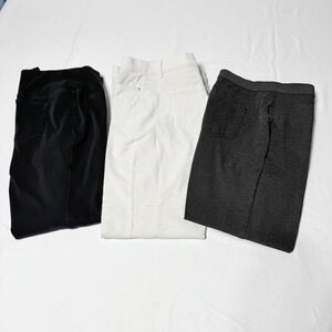 Lot of 3 J Jill Pants Gray Ponte Ivory Corduroy Black Wearever Collection Medium